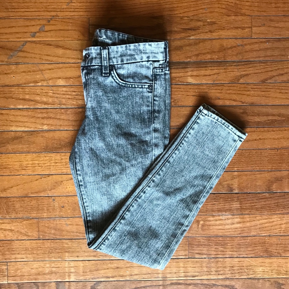 7 For All Mankind acid wash skinny jeans 26